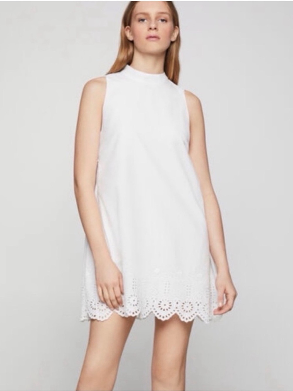 BCBG  Cottagecore Coastal Cowgirl Eyelet Mini Dress L
